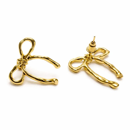 Liora - Pendientes de Lazo con Diseño Orgánico en Oro