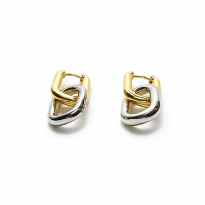 Elara — Pendientes de Eslabones Entrelazados en Oro y Plata