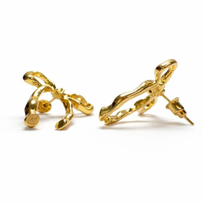 Liora - Pendientes de Lazo con Diseño Orgánico en Oro