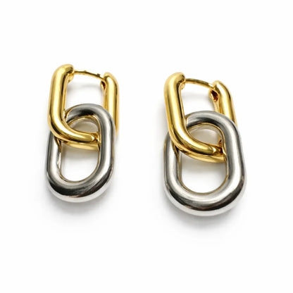 Elara — Pendientes de Eslabones Entrelazados en Oro y Plata